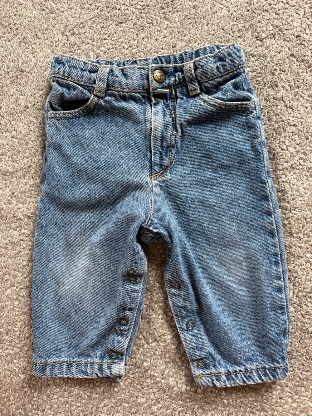 Vintage Baby Guess Denim Snap Leg Inseam Jeans - 12 months - 90s USA Made
